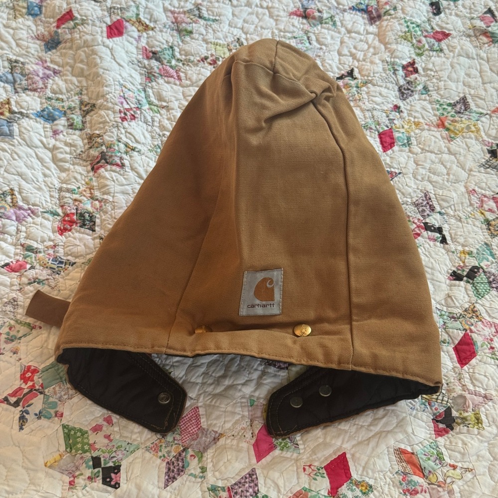 Carhartt Brown Arctic Quilt Lined Duck Hood Detachable Workwear Accessory